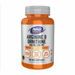NOW(nau)L аргинин 500mg & L орнитин 250mg 100beji Capsule .... изначальный .. поддержка 
