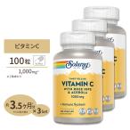 [3個セット] ソラレー 2段階タイムリリース ビタミンC 1000mg 100粒 Solaray Vitamin C With Rose Hips & Acerola Timed-Release