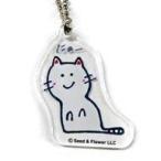 中古雑貨 渡邉理佐 イラストアクリルチャーム(ネコ/文