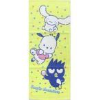 中古雑貨 11.シナモロール＆ポチャッコ＆バットばつ丸 フェイスタオル イエロー 「サンリオ当りくじ サンリオキャラク