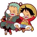 中古キーホルダー・マスコット(キャラクター) モンキー・D・ルフィ＆ロロノア・ゾロ 「ワンピース ラバーマスコット