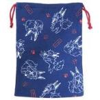 中古雑貨 ブルー 鳥獣戯画風フォウくん巾