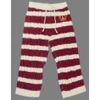 中古衣類 黒崎蘭丸 “ME TIME”ルームウェア ケーブルニットボーダーパンツ ワインレ