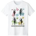 新品衣類 集合(シルエット) Ani-Sketch Tシャツ ホワイト メンズLサイズ 「のんのんびより のんすとっぷ
