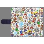 中古携帯ジャケット・カバー マリオ(総柄) スマホケース スーパーマリオ パワーアップ マルチ対応