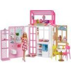 中古ドール バービー はじめてセット かわいいピンクの2かいだてのおうち 「Barbie -バービー-」