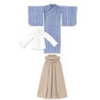 中古ドールアクセサリー 1/12 ピコニーモ用 男の子書生セット(青縞×ベージュ)