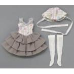 中古ドールアクセサリー 22cm用 3段フリルワンピースドレスセット(グレー) 2022年度版バレンタインドレス リカちゃんキャッ