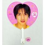 中古うちわ(男性) 小原裕貴 ハート型うちわ(ピンク/花柄)