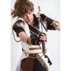 中古生写真(男性) 笹翼(神無月郁)/膝上・刀・目線右・背景白・キャラクターショット/和装Ver/舞台「2.5次元ダンスライブ『ツキウタ