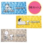 ３色セット スヌーピー(SNOOPY)  メイト バスタオル 55×110cm 持ち手つきのかわいいデザインのジッパーバッグ入り