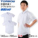 スクールシャツ 半袖 男子 中学生 学生服 ノーアイロン 2枚セット 140cmA〜190cmA (カッターシャツ 白 形態安定 トンボ 制服 学生 シャツ 男の子) (取寄せ)