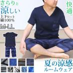 ステテコ メンズ パジャマ 高島ちぢみ 上下セット M〜LL (ルームウェア 部屋着 夏 綿100% 半袖 tシャツ V首 父の日ギフト プレゼント 和柄) (在庫限り)