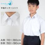 スクールシャツ 半袖 男子 学生服 カッターシャツ 110cmA〜180cmB (制服 シャツ 白 中学生 高校生 男の子)(送料無料) (取寄せ)