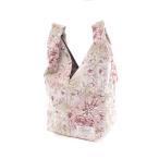 トートバッグ レディース 綿麻花柄プリント小物シリーズ 花柄 キューブ BAG ピンク 20-3684 #1 おしゃれ グッズ 雑貨 トートバッグ 手さげ 花柄 おでかけ