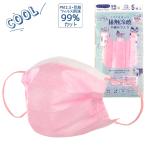 不織布プリントマスク 接触冷感 5枚入り ふつうサイズ きれいなピンク 21-2247 #2/PK ひんやり涼しく ノーズワイヤー入り 息らく三層構造 マスク