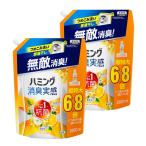 ハミング消臭実感 柔軟剤 つめこみ洗いも、部屋干しも、無敵消臭!ハミング内No.1抗菌 オレンジ&フラワーの香り つめかえ用 2,600ml×2袋