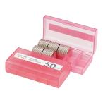 桃 コインケース オープン工業 50円硬貨 100枚収納 M-50W