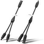 ソーラー mc4 並列 コネクタ 分岐 ソーラーパネル用 延長ケーブル Yケーブル Y字型 + 耐候性 UV耐久 1M2F 2M1F
