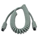 QVS 12 ft mini4 мужской to мужской Apple / MAC ADB клавиатура кабель пружина форма 