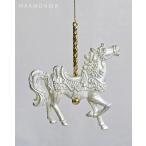 ショッピングアンティーク アンティークホワイトカルーセルホースオーナメント B ハルモニア　クリスマス