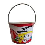  Showa Retro ведро "OYOGOYO MAMA!" кошка родители .. рисунок жестяная пластина ведро . песок место развлечение Daiwa игрушка 