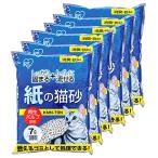 ショッピング猫砂 アイリスオーヤマ トイレに流せる 紙の猫砂 7Lx6袋 (まとめ買い)