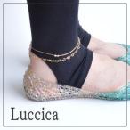 Yahoo! Yahoo!ショッピング(ヤフー ショッピング)在庫処分 Luccica／ルチカ リボン＆ハート アンクレット 小さいハートをつなげたチェーンと小さなリボンがポイントの華奢アンクレットのセットです 細い 細め