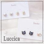 Yahoo! Yahoo!ショッピング(ヤフー ショッピング)ルチカ Luccica Katie 猫 ピアス ねこ ネコ 動物 小さい アニマル 顔 小さめ 白 黒 黒猫 人気 かわいい セットピアス ねこ ねこ ネコ