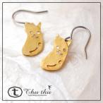 Yahoo! Yahoo!ショッピング(ヤフー ショッピング)まめねこ ピアス ネコがおまめに・・・ まめなネコのアクセサリー thuthu appetizing accessories/チュチュ アパタイジングアクセサリー ネコ 猫 キャット 真鍮
