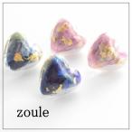 Zoule/ゾーラ glass flower heartピアス pz-2417 メール便不可 ハート 大きい ピンク ブルー ガラス 立体 ドライフラワー ガラスポット おし