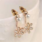 Yahoo! Yahoo!ショッピング(ヤフー ショッピング)花柄 ジルコニア パール ピアス