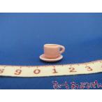 クリックポスト可 ミニチュア　ハンドメイド陶器のカップ＆ソーサー　ピンク　SMCCSP153　ドールハウス用