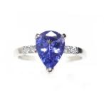 【予約】【ランキング1位】【深海ブルーペアシェイプ】シンプルでも大粒！計1.00ｃｔUPタンザナイトリング【デイリー,リング-ホワイトゴールド】