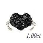 【予約】【ランキング1位】可愛いラインフィットパヴェハート計1.00ctブラックダイヤモンドリング【デイリー,リング-ホワイトゴールド】