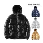 ダウン メンズ 中綿 コート 光沢感 フード付き おしゃれ 長袖  男性 高級 ショートコート 厚手 防風 冬服  20代 30代 40代 ブルゾン