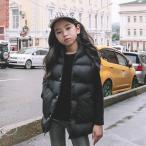 ショッピング韓国子供服 韓国子供服 中綿ダウンベスト 女の子 子供服 おしゃれ 中綿ダウンベスト ミディアム丈 中綿ベスト 厚手 保温 子供アウター キッズ 秋冬新作 100-160cm