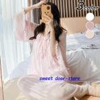 ネグリジェ 春秋 姫 ネグリジェ ワンピース ロング丈 レースネグリジェ シースルー 長袖 ネグリジェ パジャマ レディース 大人可愛い オシャレ新作 3色