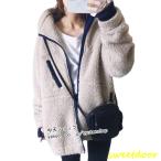 フリース レディース 秋冬 ジャンパー モコモコ 厚手  前開きアウター 秋冬 カジュアル 冬ジャンパー ゆったり 着痩せ おしゃれ