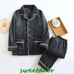 パジャマ メンズ レディース カップル 冬 ルームウエア 上下セット 前開き 衿付き ポケット付き 長袖 長ズボン フランネル あったか ふんわり 厚手 冬用 部屋着