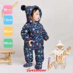ベビー服 男の子 女の子 カバーオール アウター ジャンプスーツ 防寒 冬 ポンポン 60 70 80 90 ネイビー ベージュ