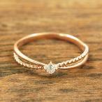 レディース ピンキーリング ダイヤモンド 10金ピンクゴールド K10PG