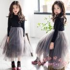 ショッピング韓国子供服 子供ワンピース 女の子発表会ピアノ キッズドレス 長袖入学式韓国風 KNK(株） カラー切替ジュニア おしゃれ黒春夏 子供服人気アイテム