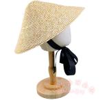 麦わら帽子 キッズ 三角笠型 ストローハット リボン あご紐 KNK(株） ベビー 子供用 男の子 女の子 かわいい おしゃれ お出かけ 外遊び 夏