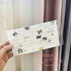 不織布マスク 50枚 大人用 猫柄/犬柄 かわいい 3層構造KNK（株）使い捨て おしゃれ プレゼント イベント 対策用 立体フィット