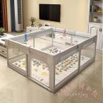 ベビーサークル大きめ200×180cm折りたたみKNKベビーゲートベビーフェンス組立て簡単マリンボール付き自立式軽量堅固滑り止め洗えるセーフティサークル