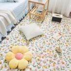 キルトラグ 綿 ラグマット 1.5畳-2畳 洗える 滑り止め KNK（株） キルティング 軽量 抗菌防ダニ 防臭 春夏秋冬 花柄 居間用 折り畳み 夏用にも