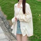 夏 韓国ブラウス UV 長袖 シアーシャツ レディース 春夏 涼やか カーディガン 薄手 トップス UV対策 日焼け防止 KNK(株） 羽織りおしゃれ