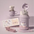 キッズ水筒 450ml カバー付き 斜めがけ 2way KNK(株) 直飲み ストロー付き 可愛い 女の子 男の子 保冷保温 保育園 通園 通学