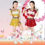  Cheer девушка танцевальный костюм Kids украшен блестками выставить KNK( АО ) Kirakira hip-hop Kids Dance Cheer Dance юбка распродажа супер-скидка Event презентация .